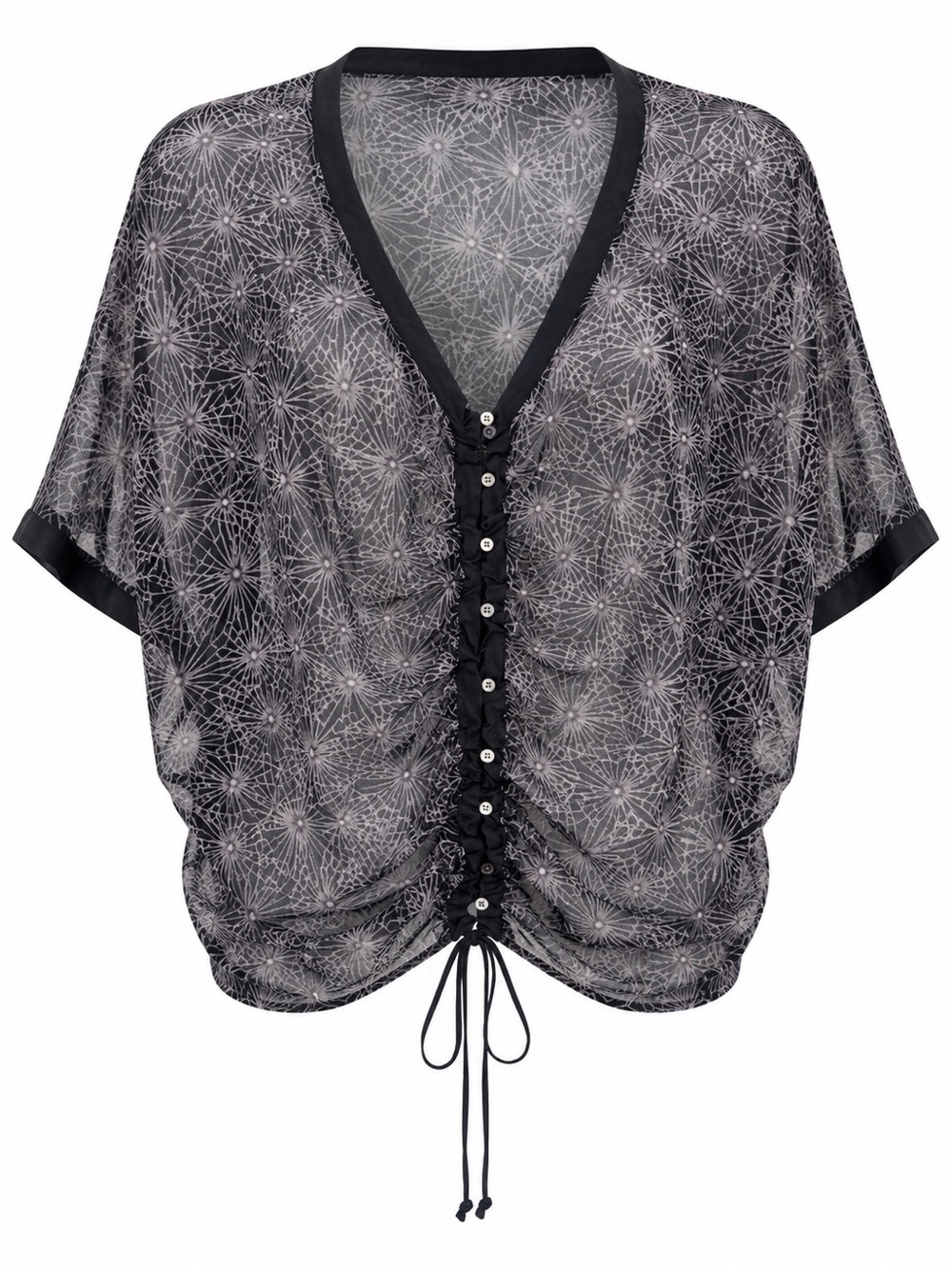Elizabeth & James 100% silk starburst sheer top, small